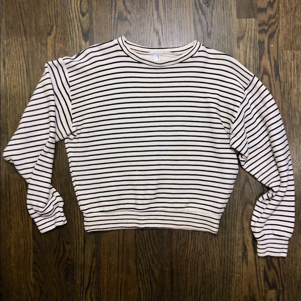 American Apparel Black & White Piping Knit Sweater